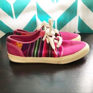 INKKAS Pink Converse Style Serape Print Sneakers